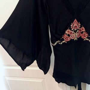 Flared Sleeves Embroidered Tunic